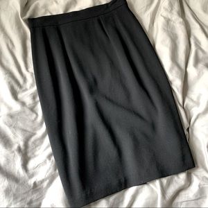 Celine Vintage Skirt 40 Black Solid Pencil VTG